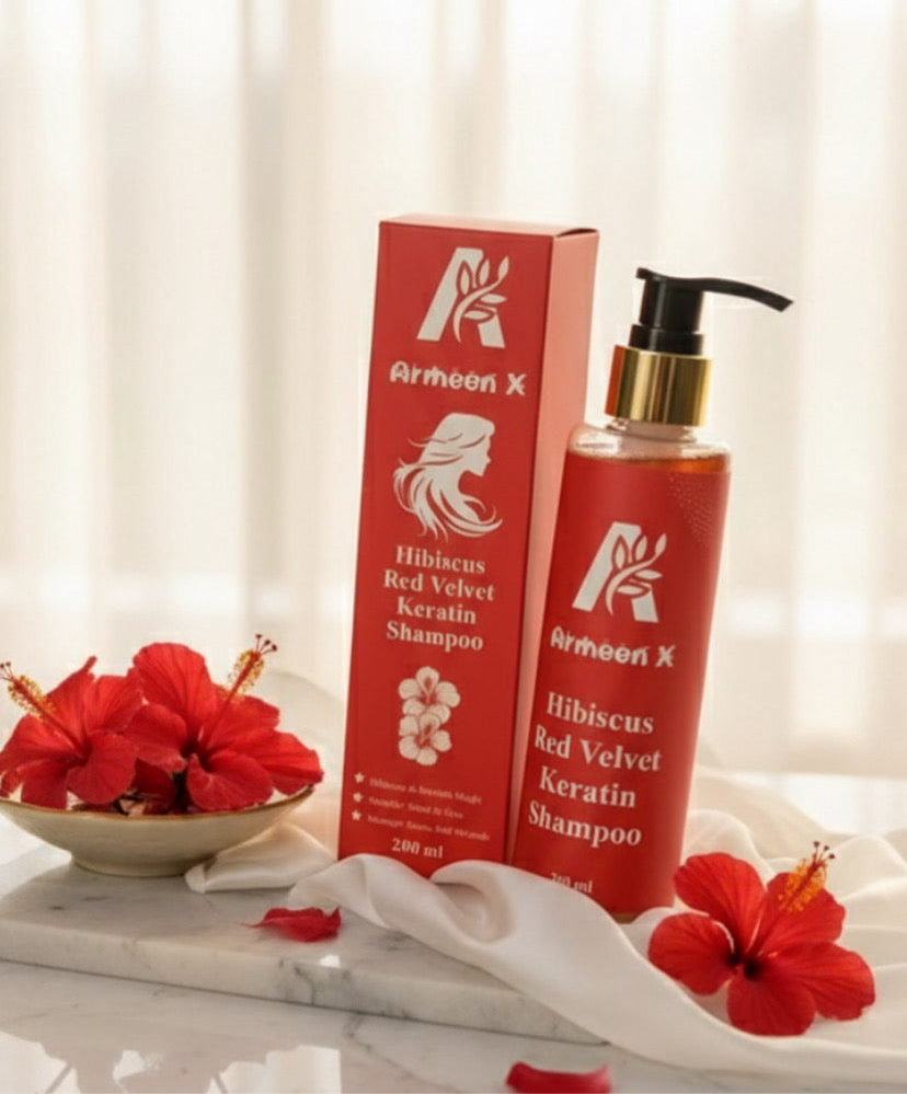 ArmeenX-Hibiscus-Red-Velvet Keratin-Shampoo🌺